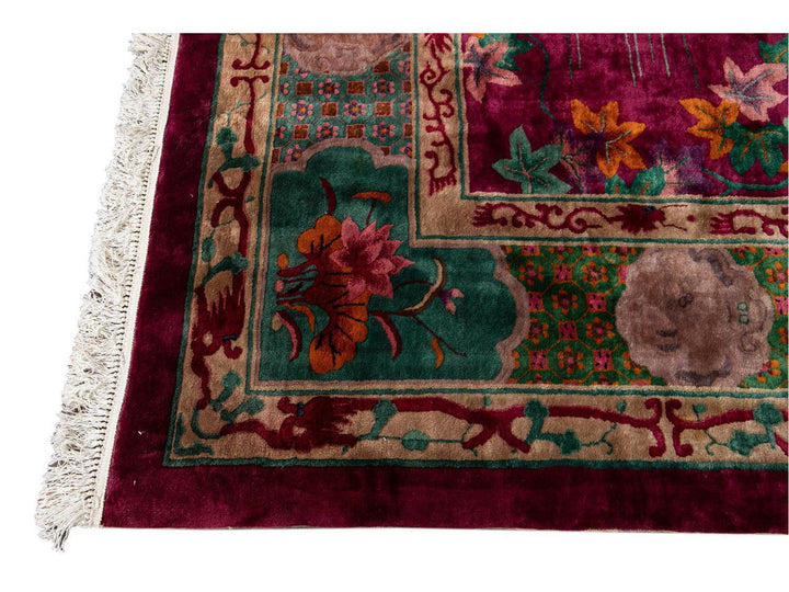 Antique Art Deco Chinese Rug 11 X 19