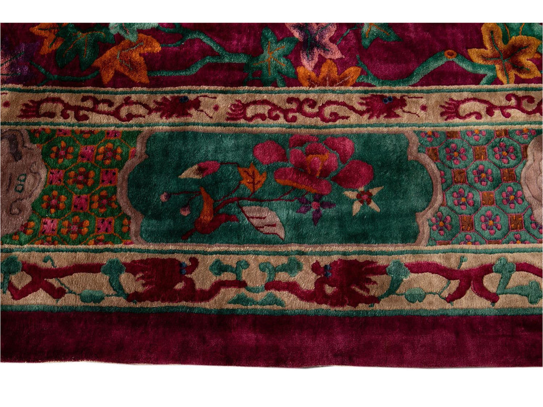 Antique Art Deco Chinese Rug 11 X 19