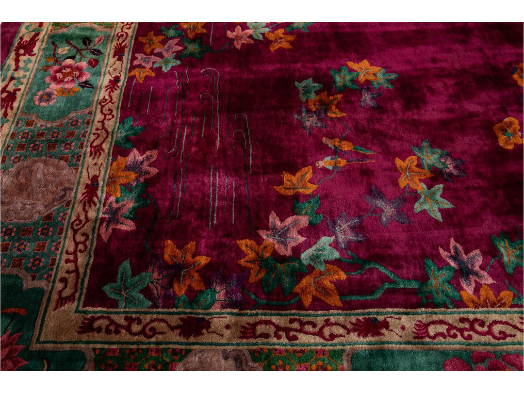 Antique Art Deco Chinese Rug 11 X 19
