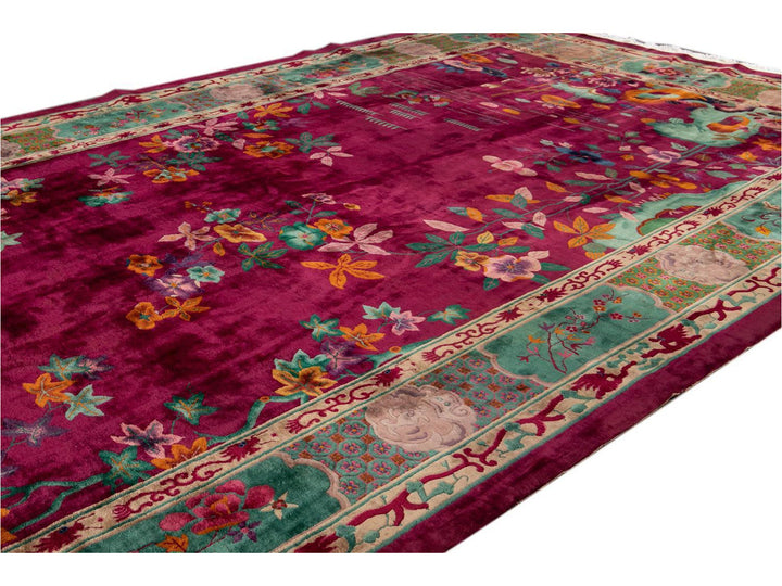 Antique Art Deco Chinese Rug 11 X 19