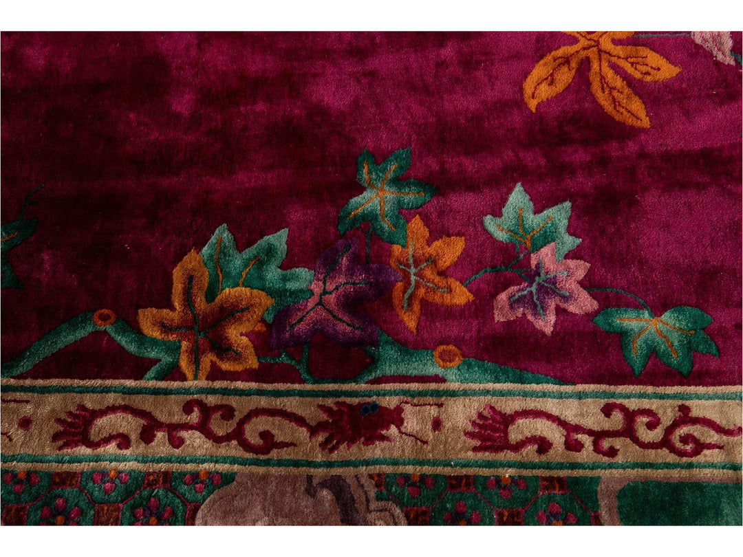 Antique Art Deco Chinese Rug 11 X 19