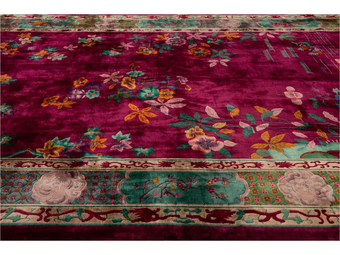 Antique Art Deco Chinese Rug 11 X 19