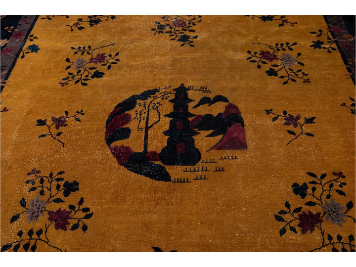 Antique Art Deco Chinese Rug 9 X 11