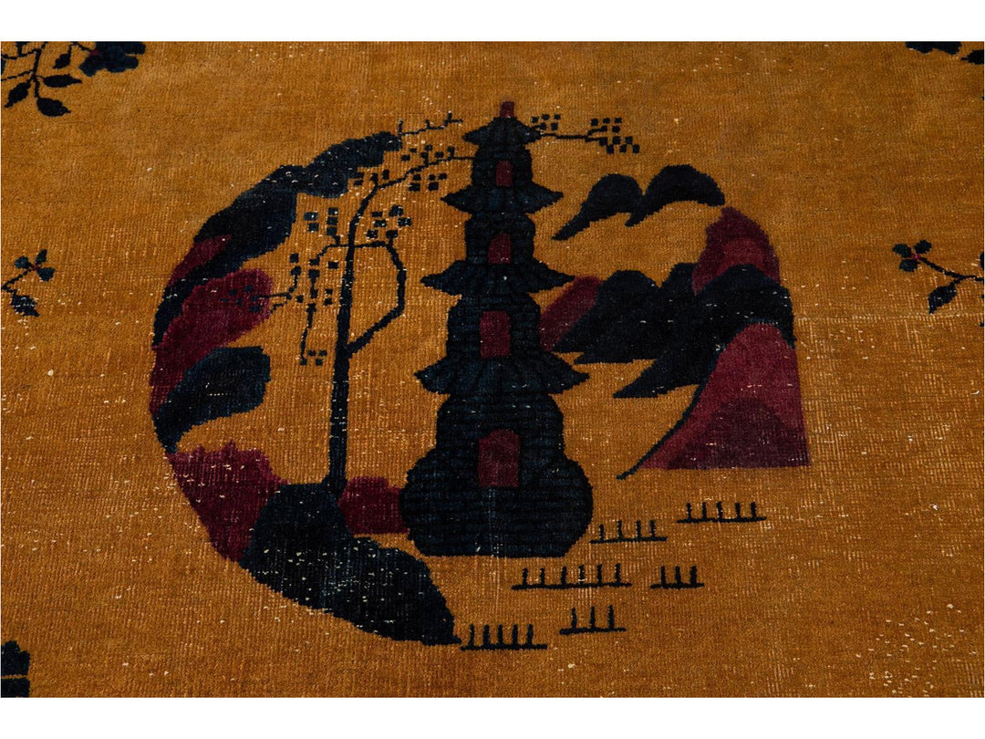 Antique Art Deco Chinese Rug 9 X 11