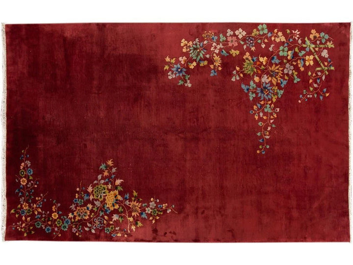 Antique Art Deco Chinese Rug 9 X 14