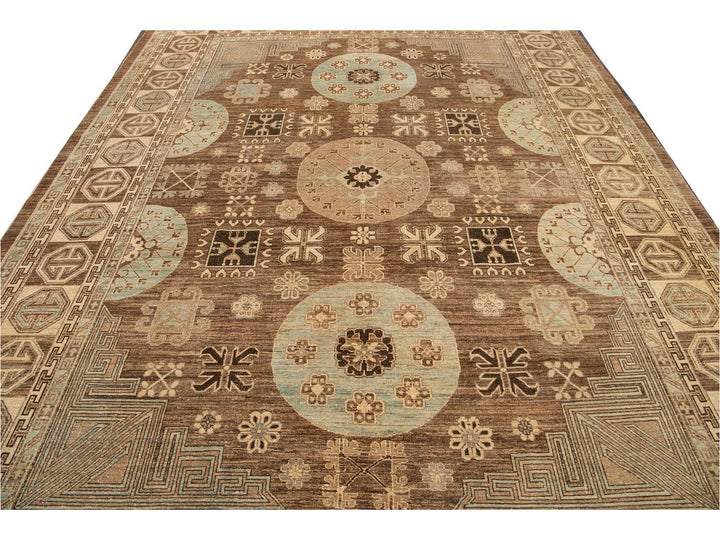 Modern Khotan Wool Rug 9 X 12