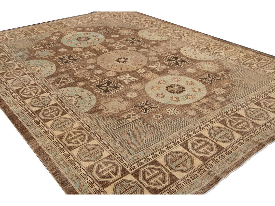 Modern Khotan Wool Rug 9 X 12