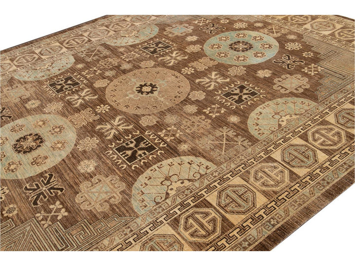 Modern Khotan Wool Rug 9 X 12