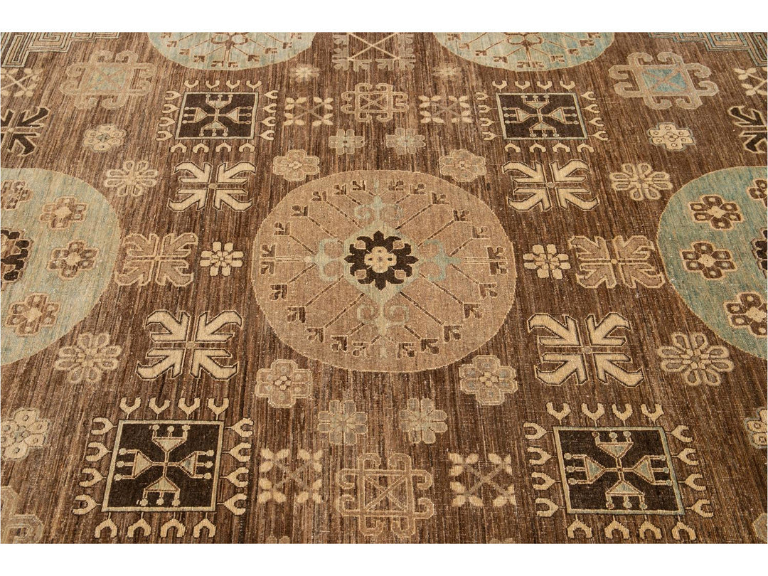 Modern Khotan Wool Rug 9 X 12