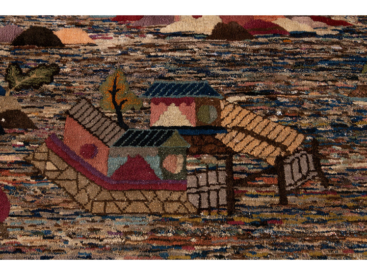 Vintage Deco Chinese Wool Rug 6 X 9