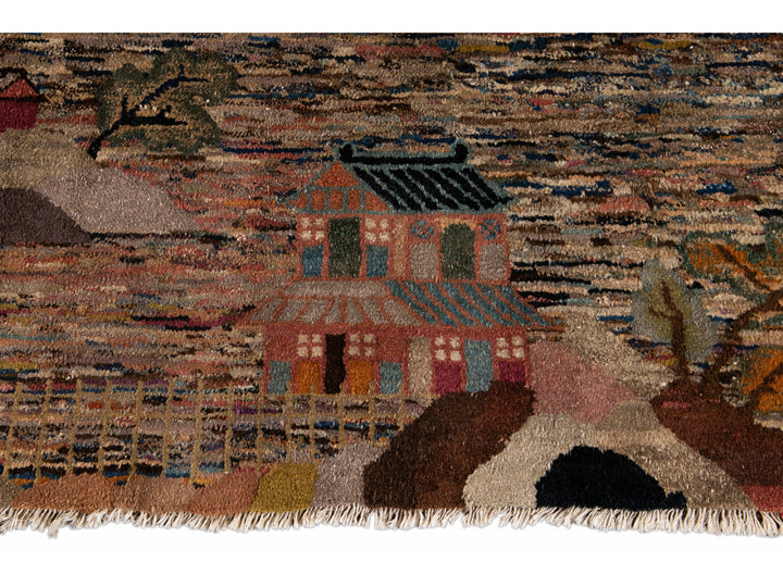 Vintage Deco Chinese Wool Rug 6 X 9