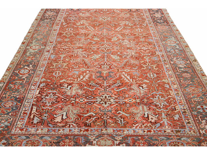 Antique Heriz Wool Rug 7 X 10