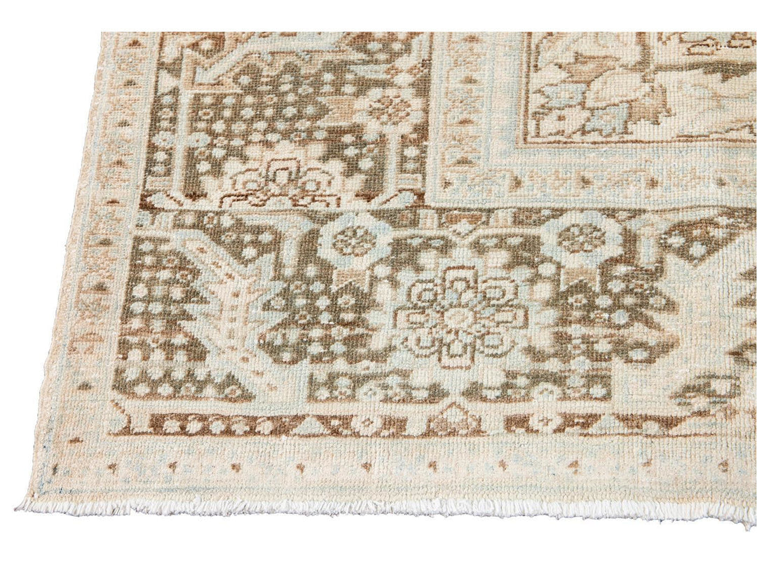 Antique Heriz Persian Wool Rug 9 X 13