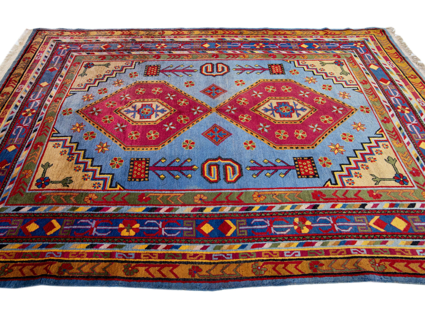 Vintage Khotan Wool Rug 7 X 10