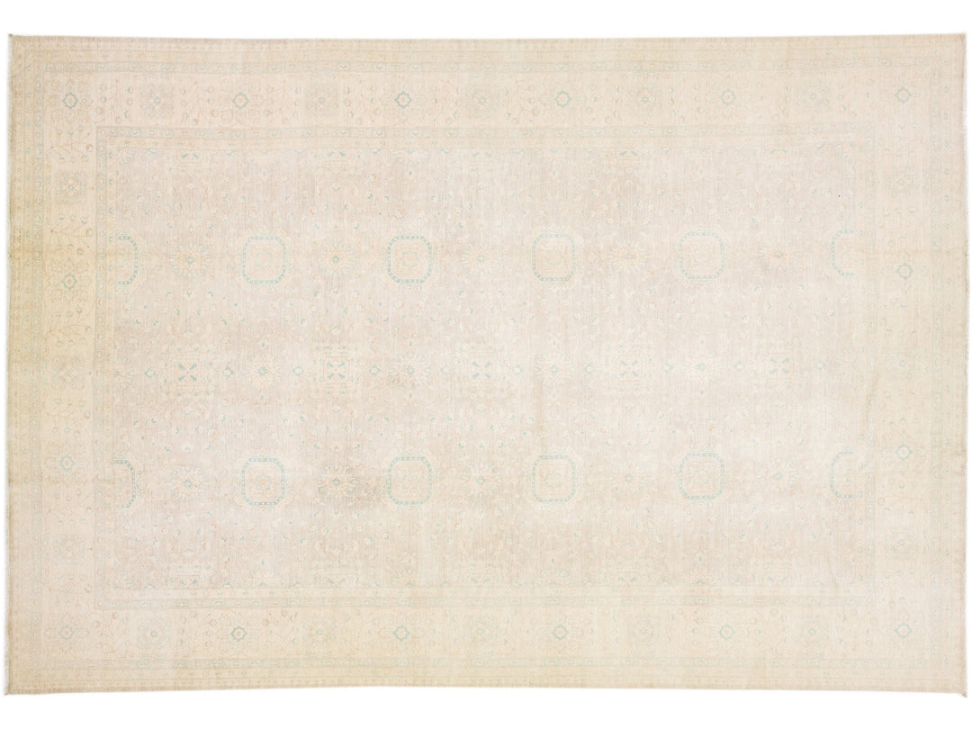 Modern Oushak Wool Rug 12 X 18