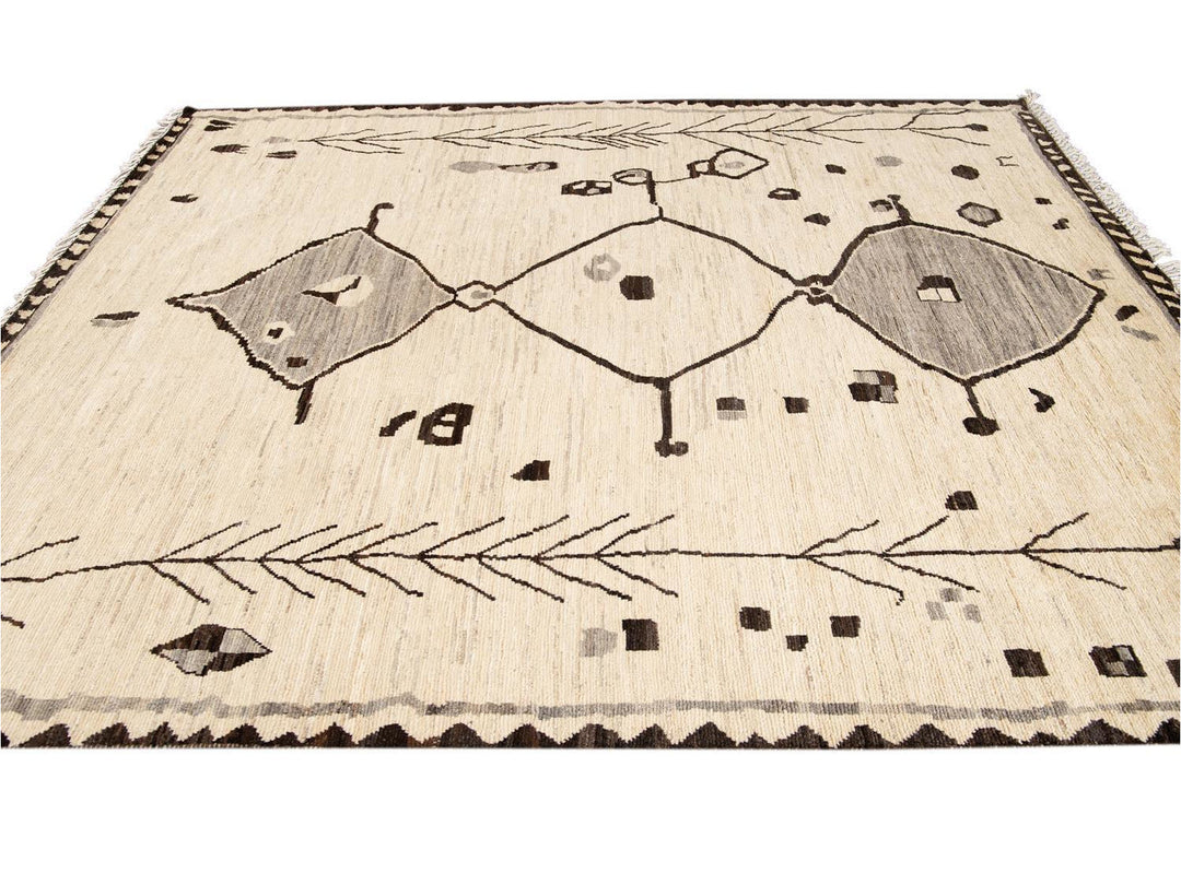 Modern Moroccan-Style Tribal Room size Wool Rug 8 X 10