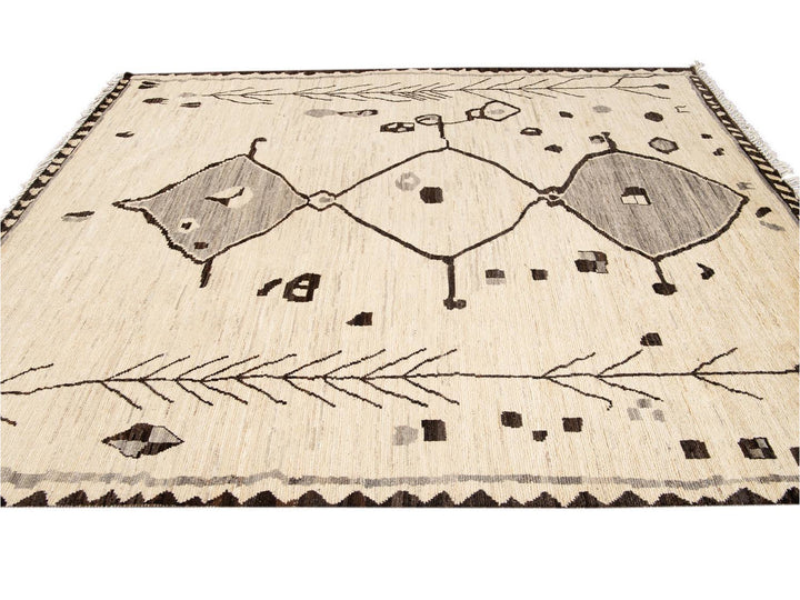 Modern Moroccan-Style Tribal Room size Wool Rug 8 X 10