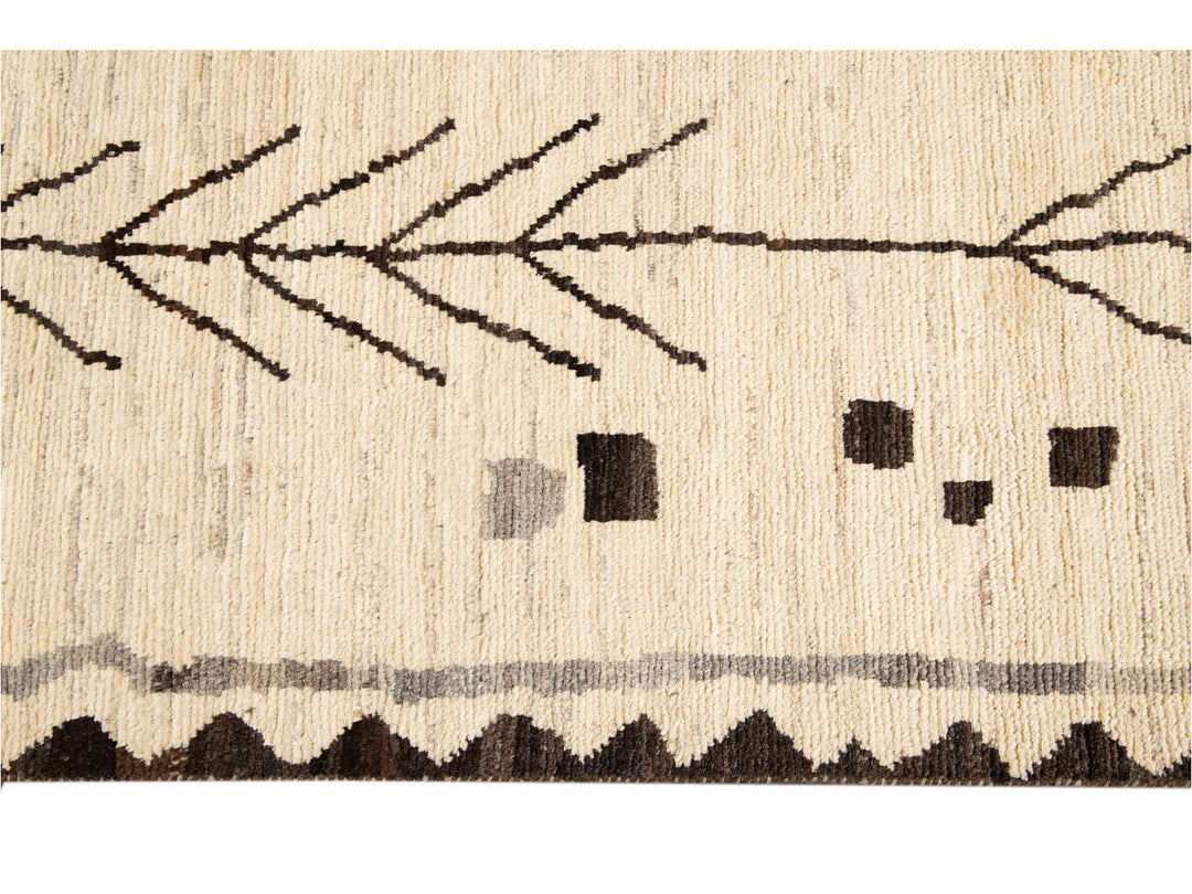 Modern Moroccan-Style Tribal Room size Wool Rug 8 X 10