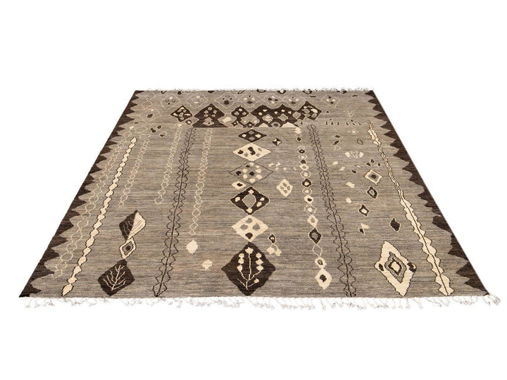 Modern Moroccan-Style Tribal Room size Wool Rug 8 X 10