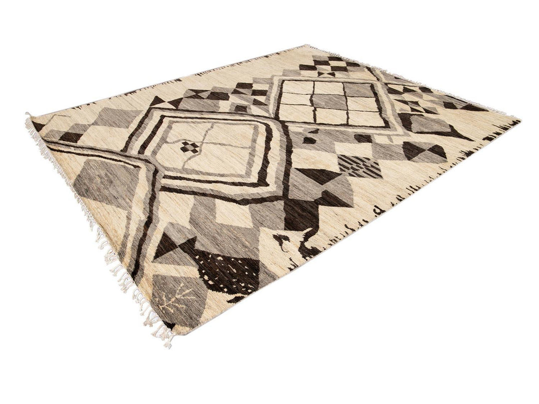 Modern Moroccan-Style Tribal Room size Wool Rug  8 X 10