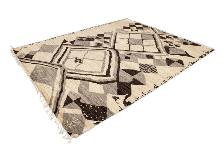 Modern Moroccan-Style Tribal Room size Wool Rug  8 X 10