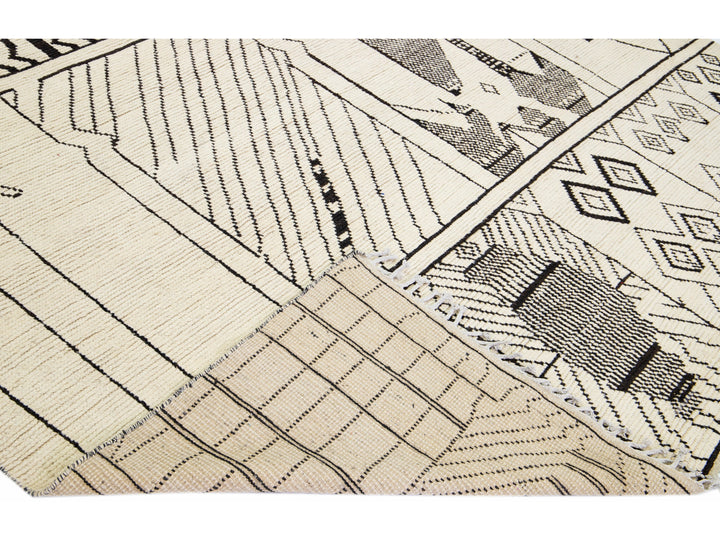 Modern Moroccan Boho Wool Rug 10 X 14