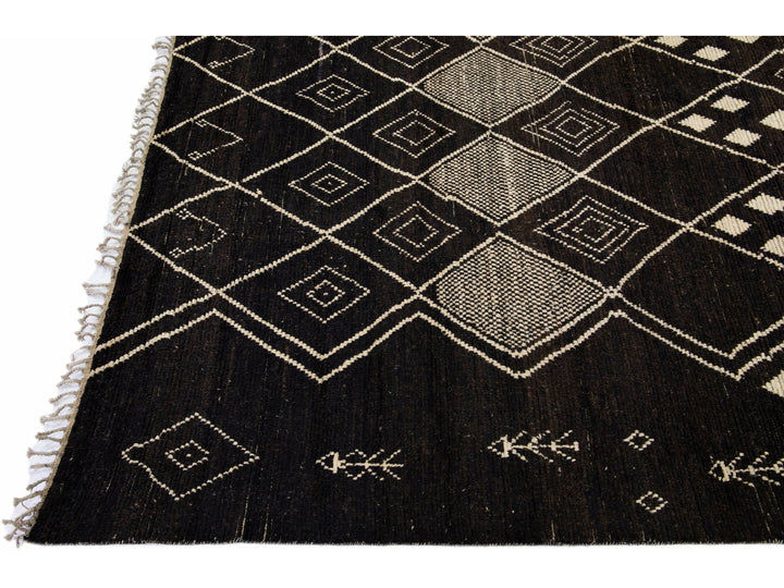 Modern Moroccan Tribal Wool Rug 9 X 12