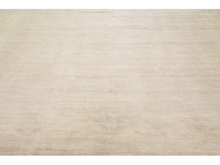 Modern Oushak Wool Rug 12 X 14