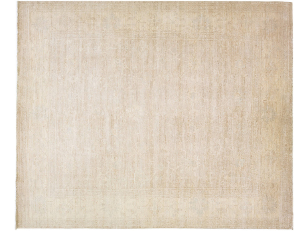 Modern Oushak Wool Rug 12 X 14