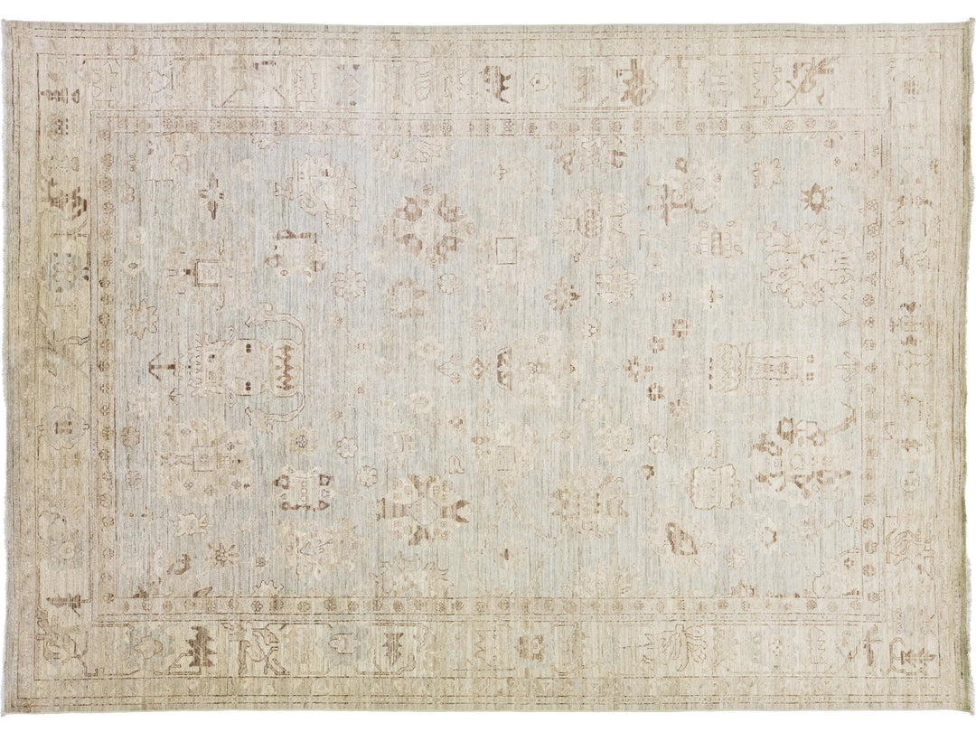 Modern Oushak Wool Rug 10 X 14