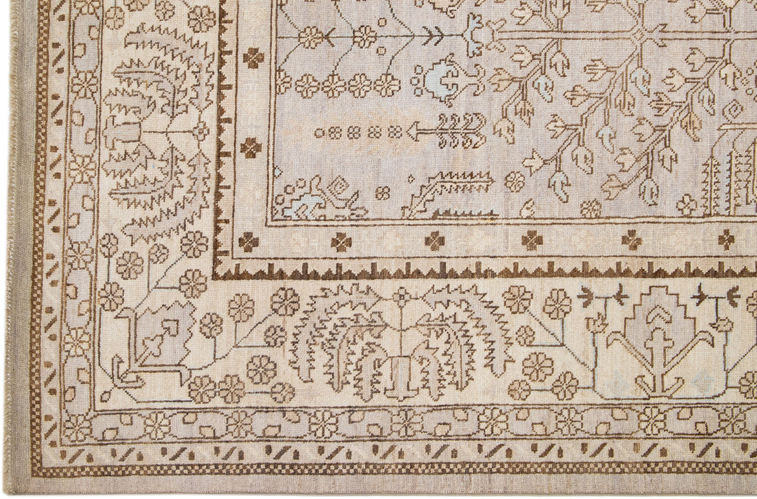 Modern Turkish Oushak Wool Rug 12 X 20