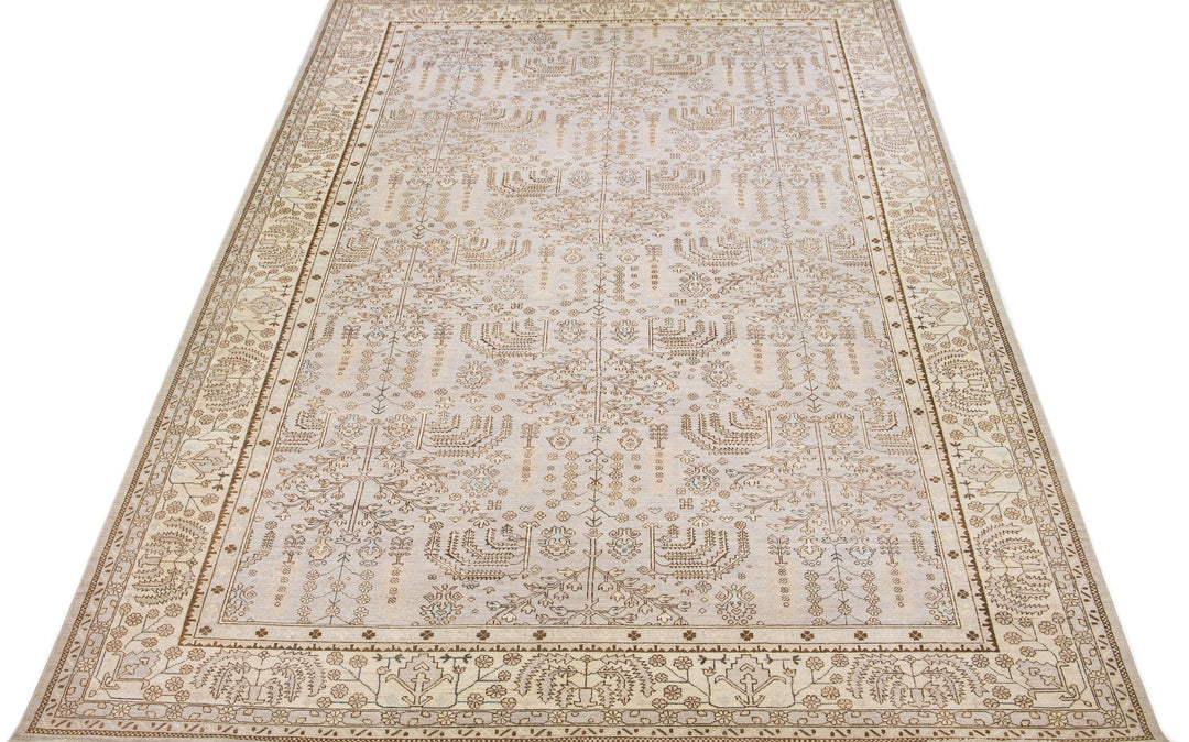 Modern Turkish Oushak Wool Rug 12 X 20