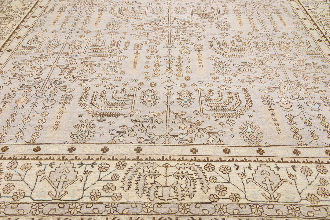 Modern Turkish Oushak Wool Rug 12 X 20