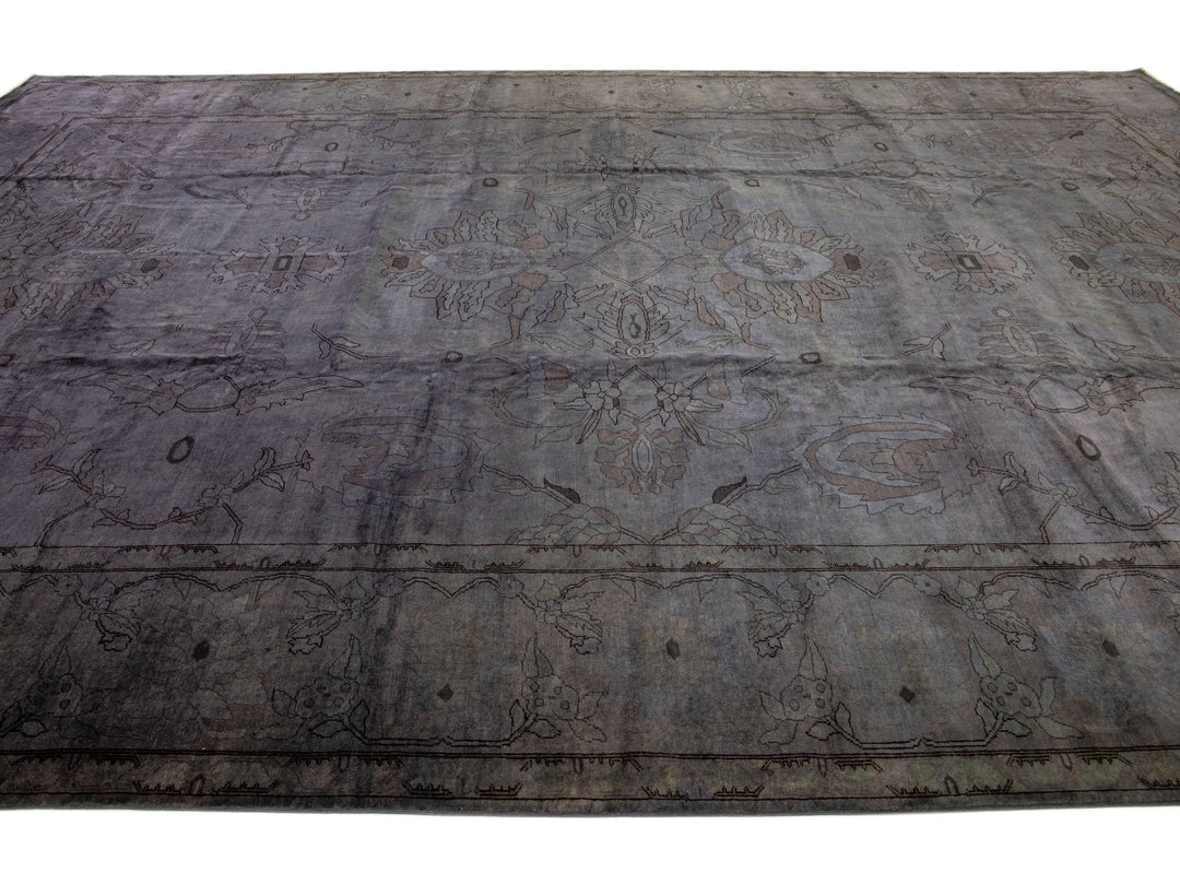 Modern Overdyed Wool Rug 12 X 18