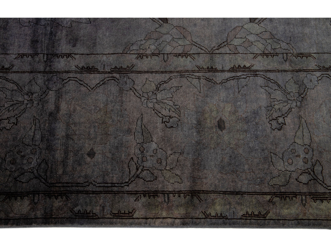 Modern Overdyed Wool Rug 12 X 18