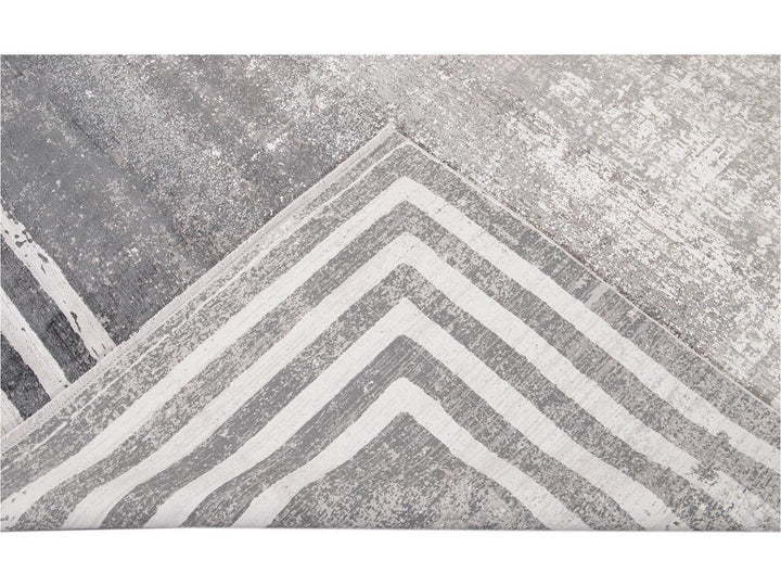 Contemporary Wool and Silk Rug 10 X 13