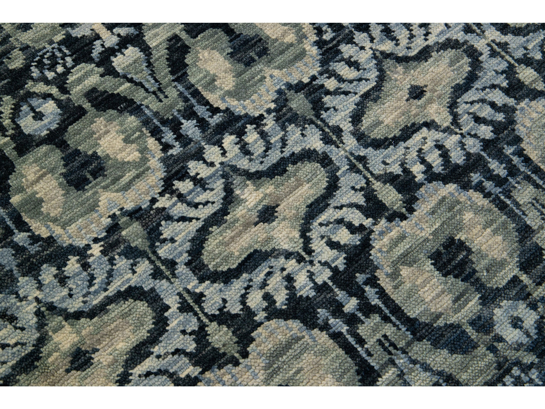 Modern Ikat Wool Rug 12 X 15