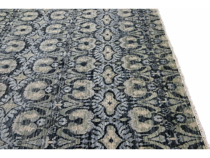Modern Ikat Wool Rug 12 X 15