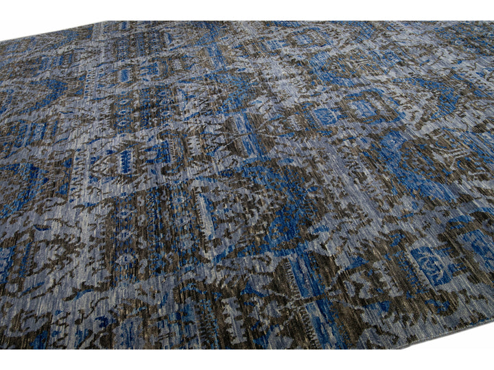 Transitional Indian Wool Rug 12 X 15