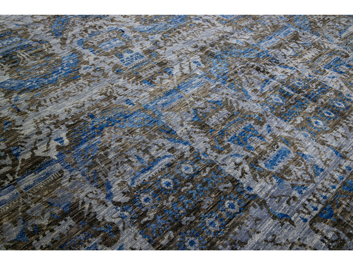 Transitional Indian Wool Rug 12 X 15