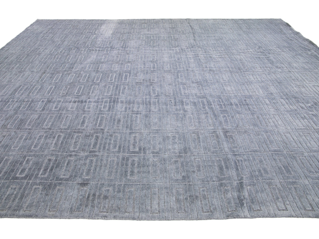 Modern Ikat Wool Rug 12 X 15