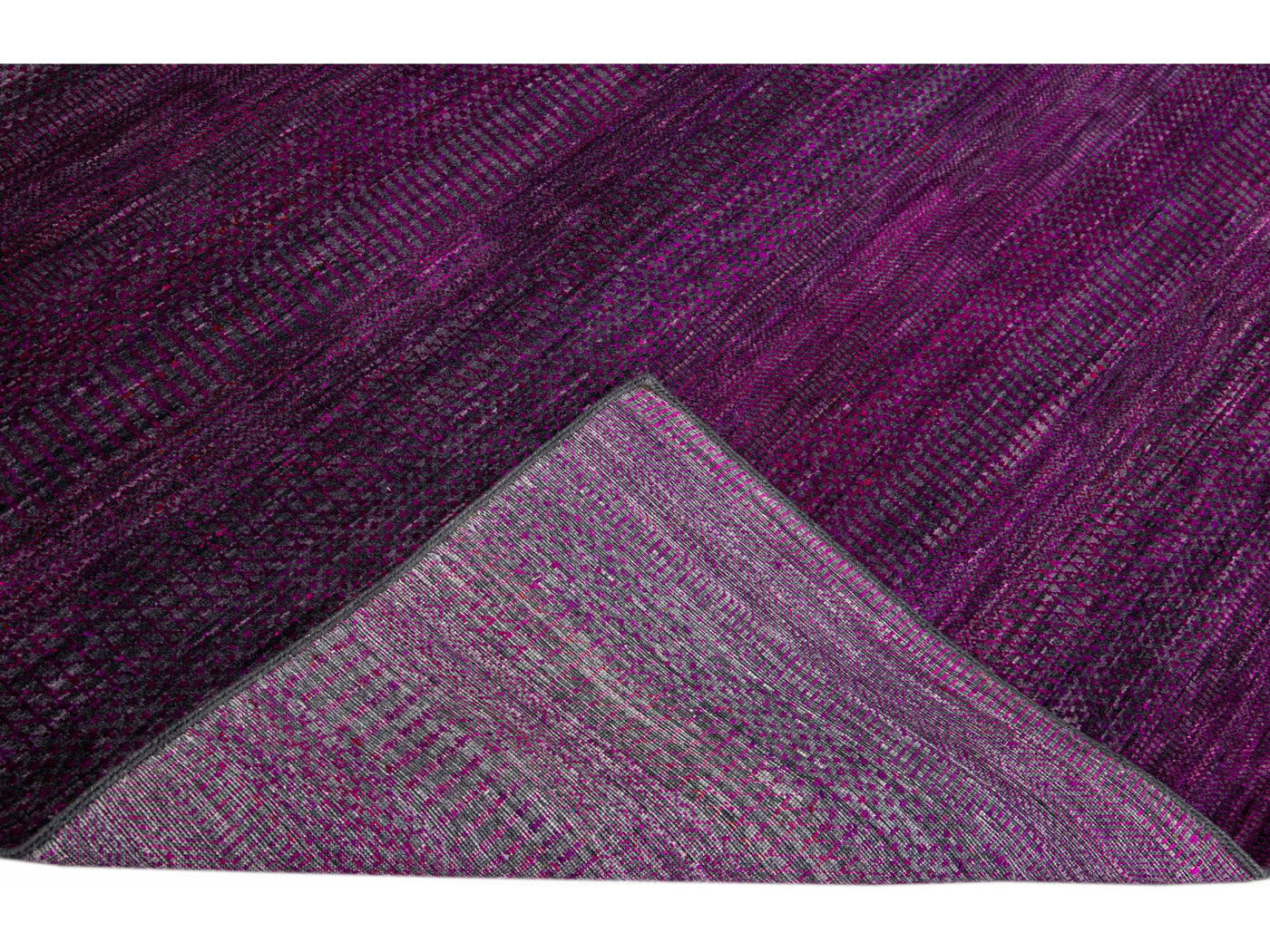 Purple Modern Savannah Handmade Geometric Square Wool Rug