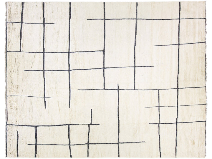 Modern Moroccan Wool Rug 12 X 15