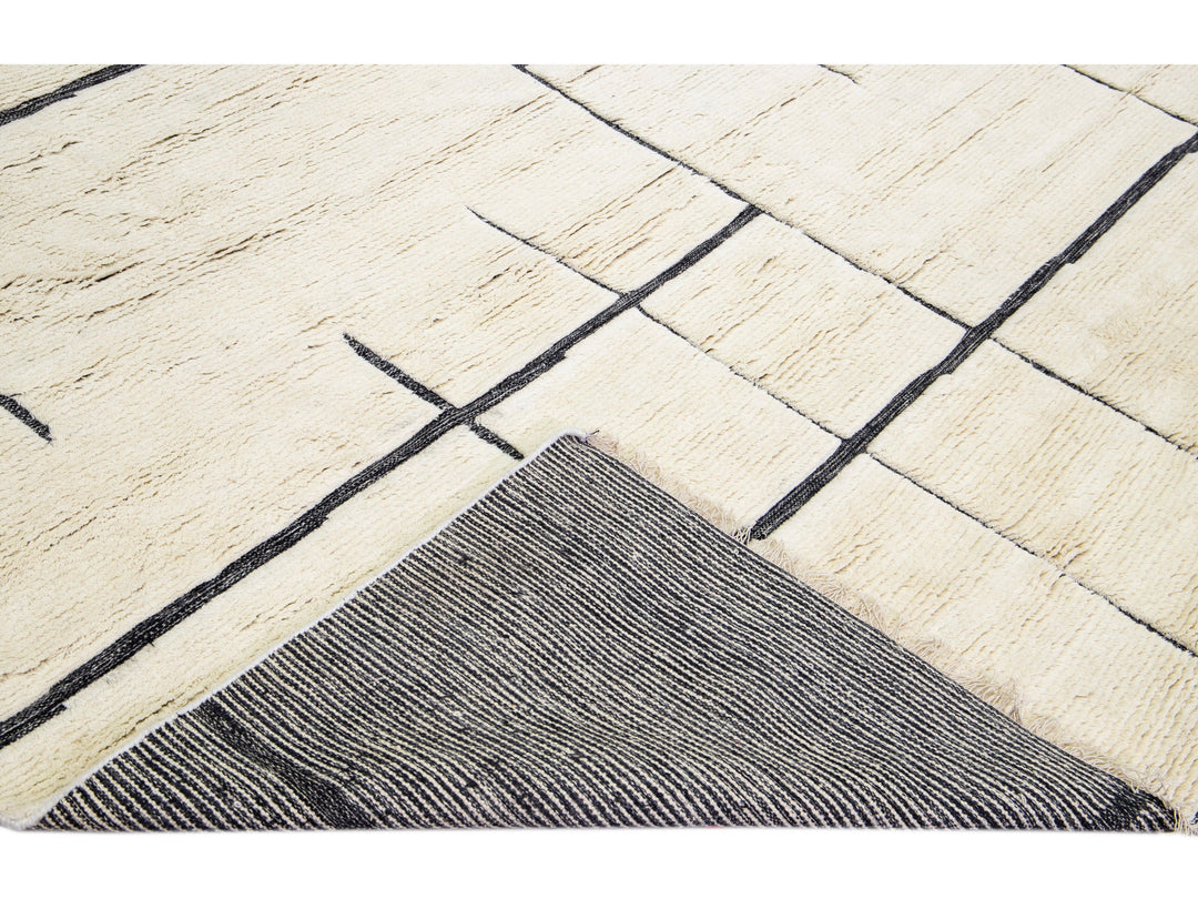 Modern Moroccan Wool Rug 12 X 15