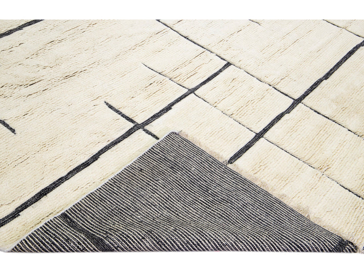 Modern Moroccan Wool Rug 12 X 15