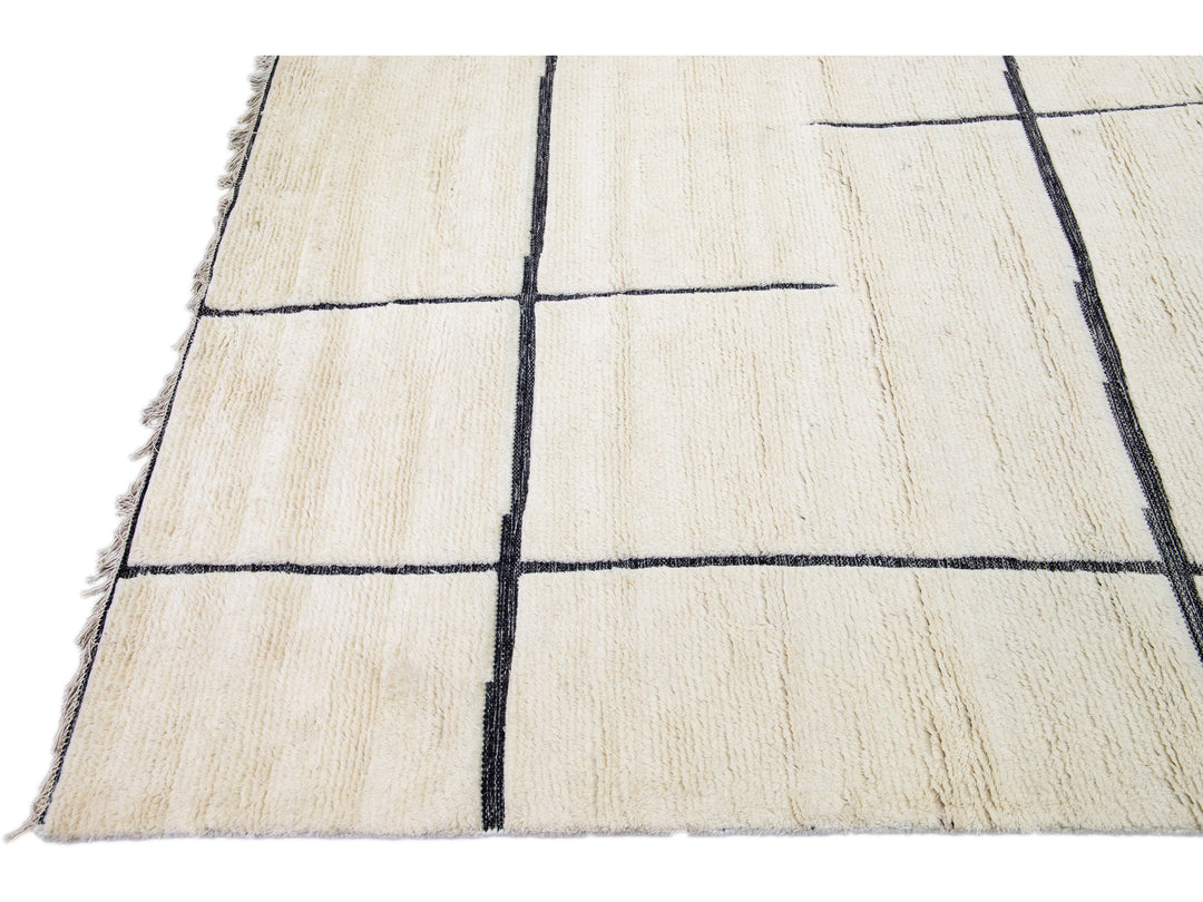 Modern Moroccan Wool Rug 12 X 15