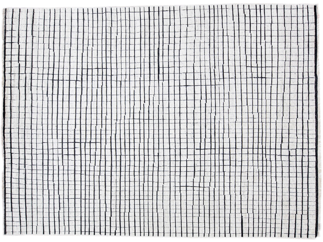 Modern Moroccan Wool Rug 9 X 12