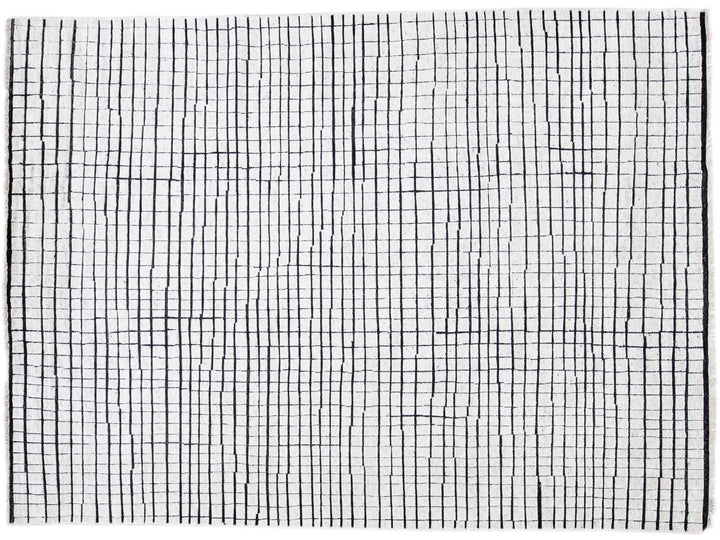 Modern Moroccan Wool Rug 9 X 12