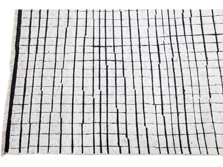 Modern Moroccan Wool Rug 9 X 12