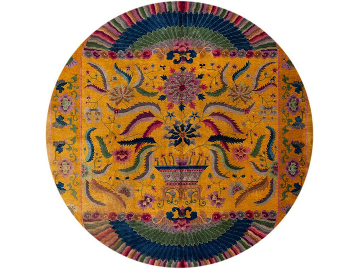 Antique Art Deco Chinese Wool Rug 10' x 14'